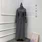 2-3 Piece Plain Abaya Dress Set