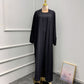 2-3 Piece Plain Abaya Dress Set